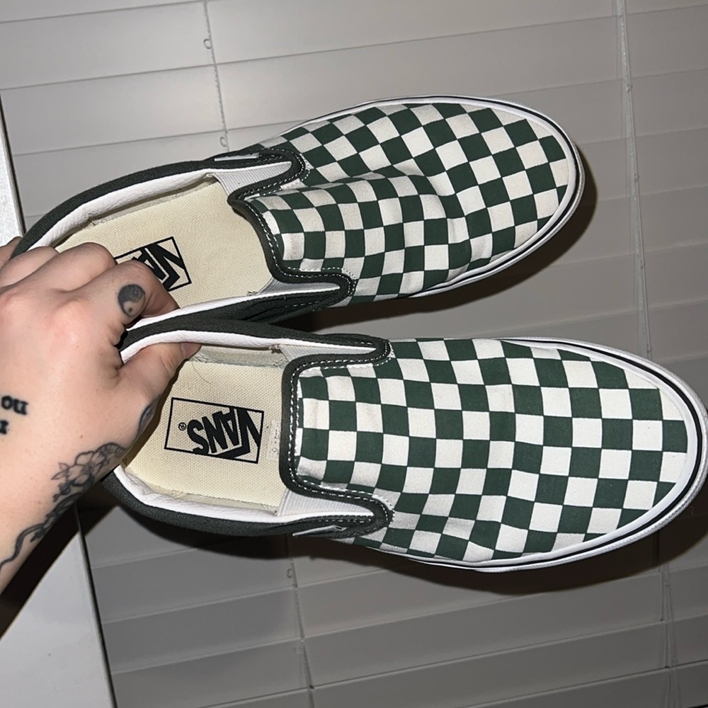 checkered slip on vans